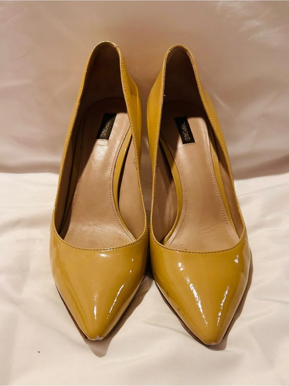 Joan & David Patent Leather Yellow Pointed-Toe Pumps